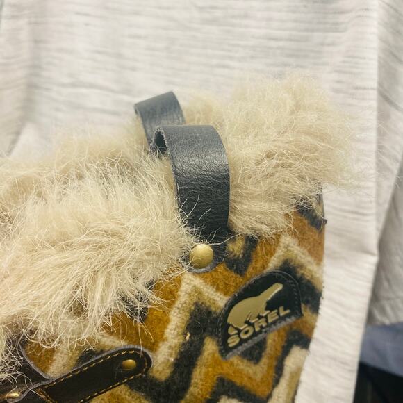 Sorel Tofino Chevron Pattern Lace Up Calf Height Winter Snow Boots Size 9 - Picture 3 of 9